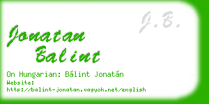 jonatan balint business card
